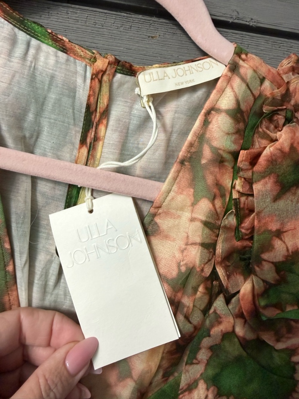 NWT Ulla Johnson Adelaide Silk Ruffles Mini Dress Serpentine Sz 6 Spring Summer - Picture 16 of 16
